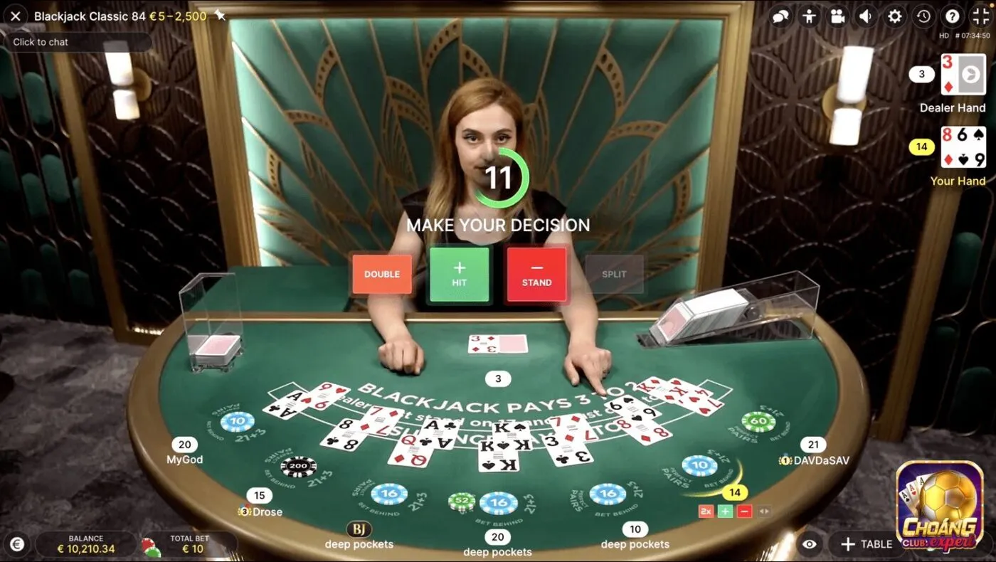 Một số điều cược thủ cần biết trong luật chơi Blackjack tại Choang Club